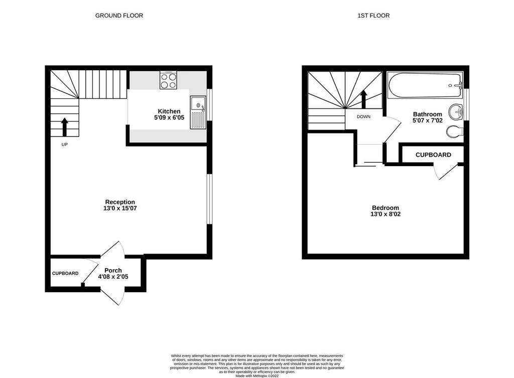 1 bedroom terraced house to rent - floorplan