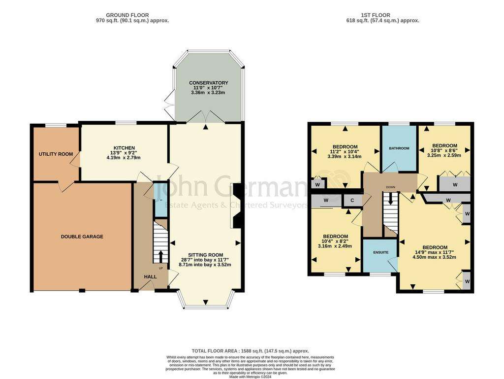 4 bedroom detached house to rent - floorplan