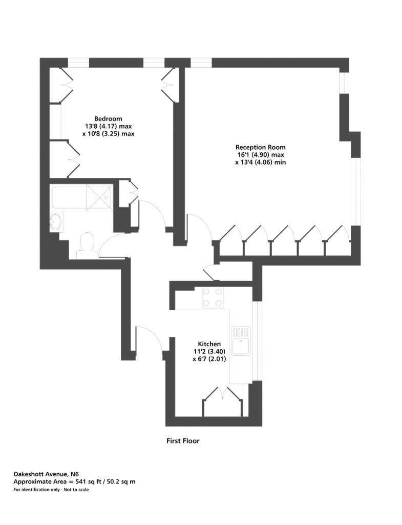 1 bedroom flat to rent - floorplan