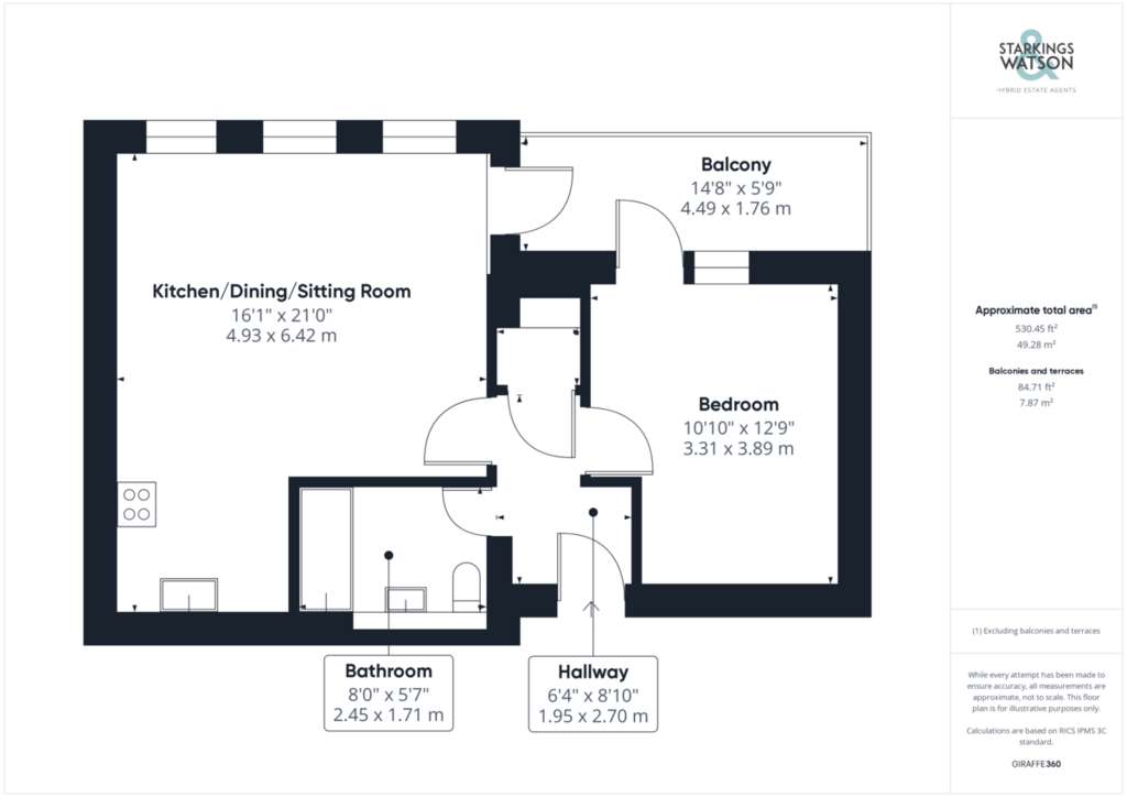 1 bedroom flat for sale - floorplan