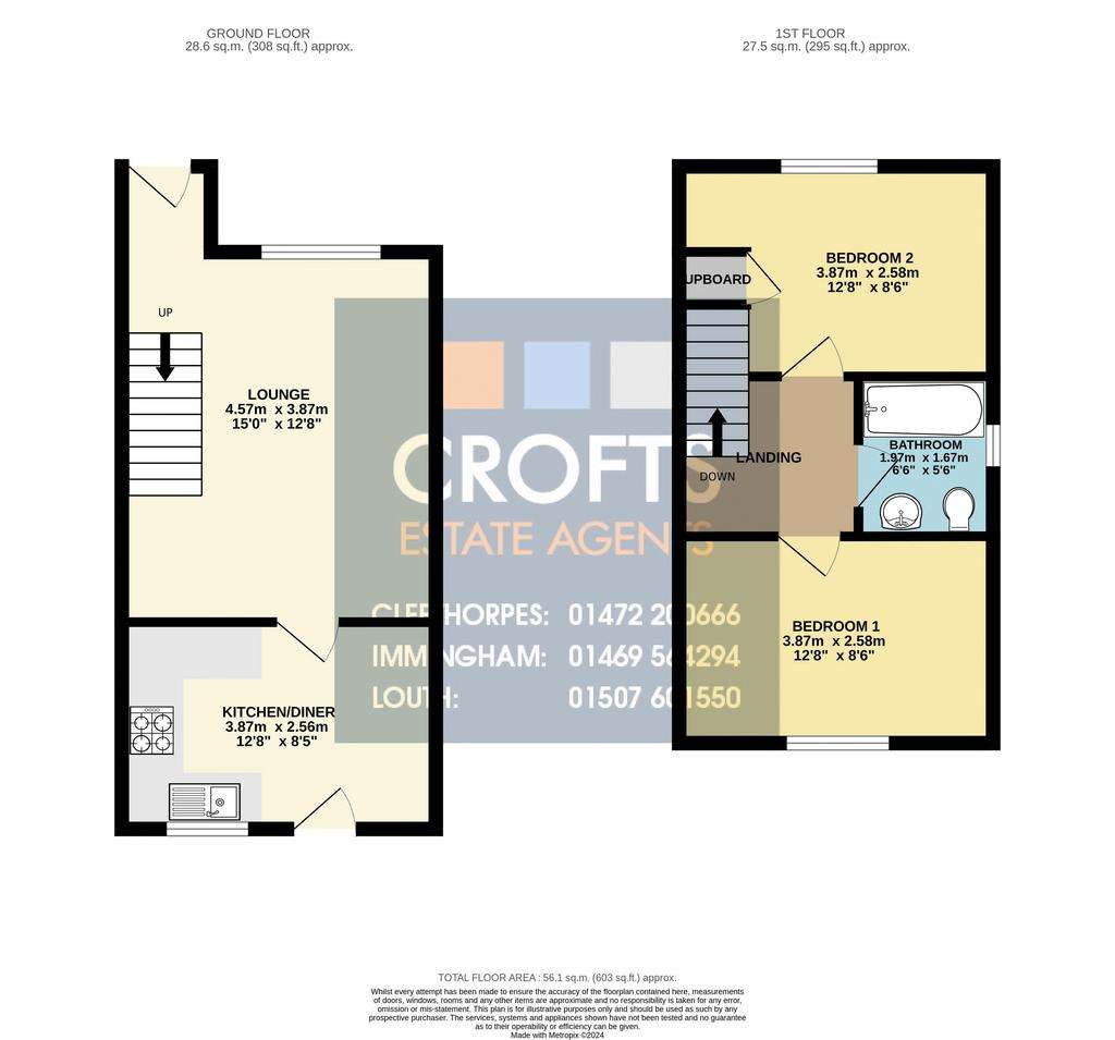 2 bedroom end of terrace house for sale - floorplan