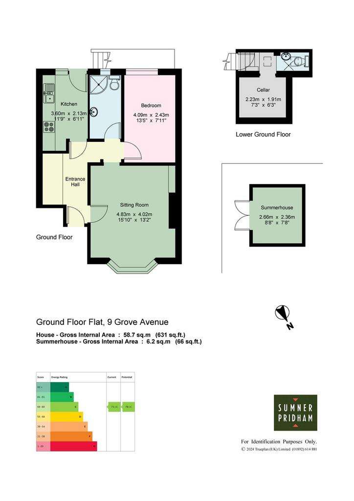 1 bedroom ground floor flat for sale - floorplan