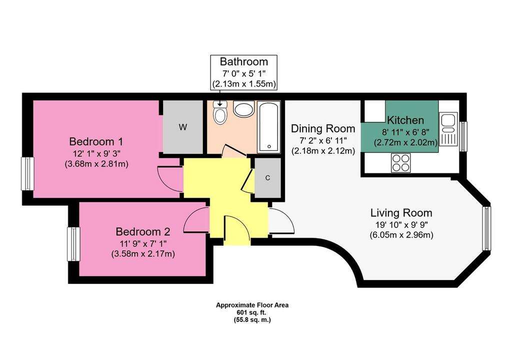 2 bedroom flat for sale - floorplan