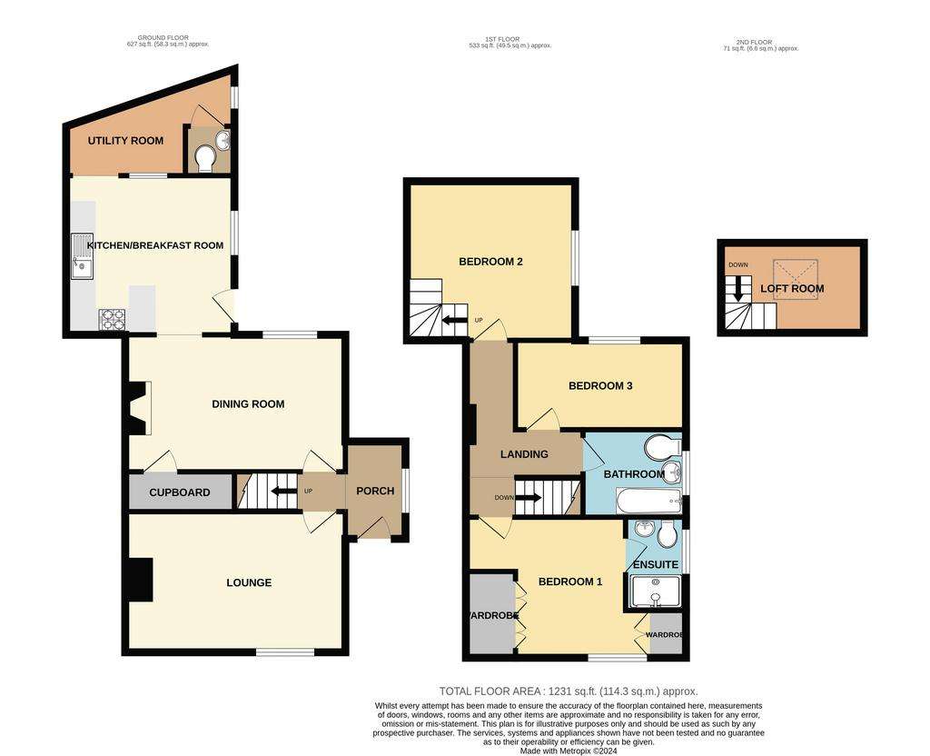 3 bedroom semi-detached house for sale - floorplan