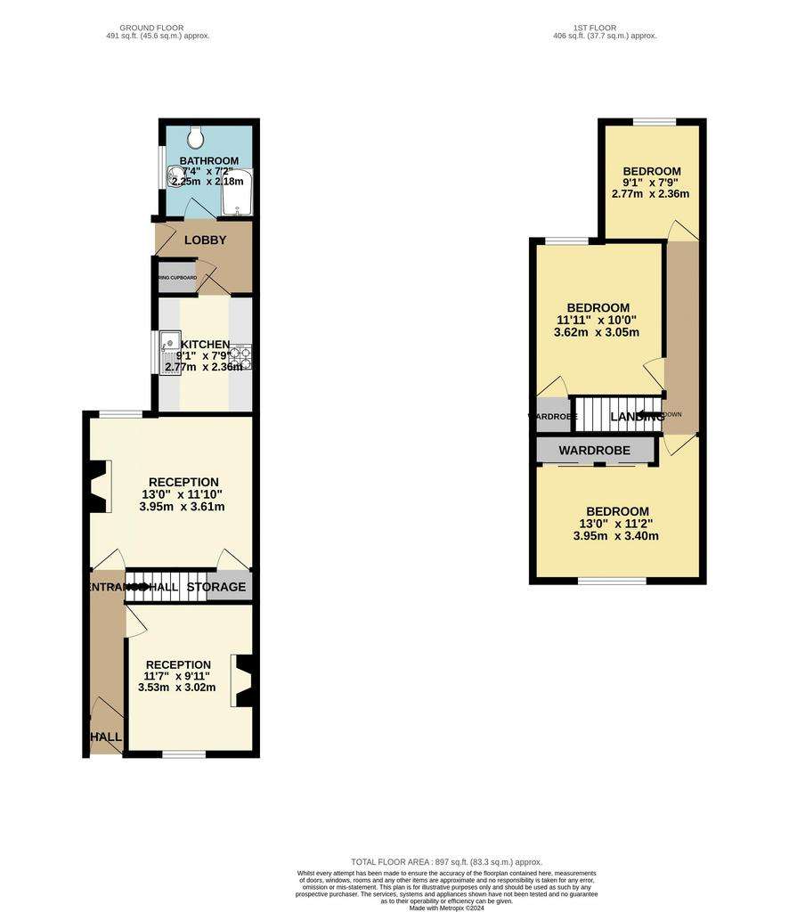 3 bedroom end of terrace house for sale - floorplan