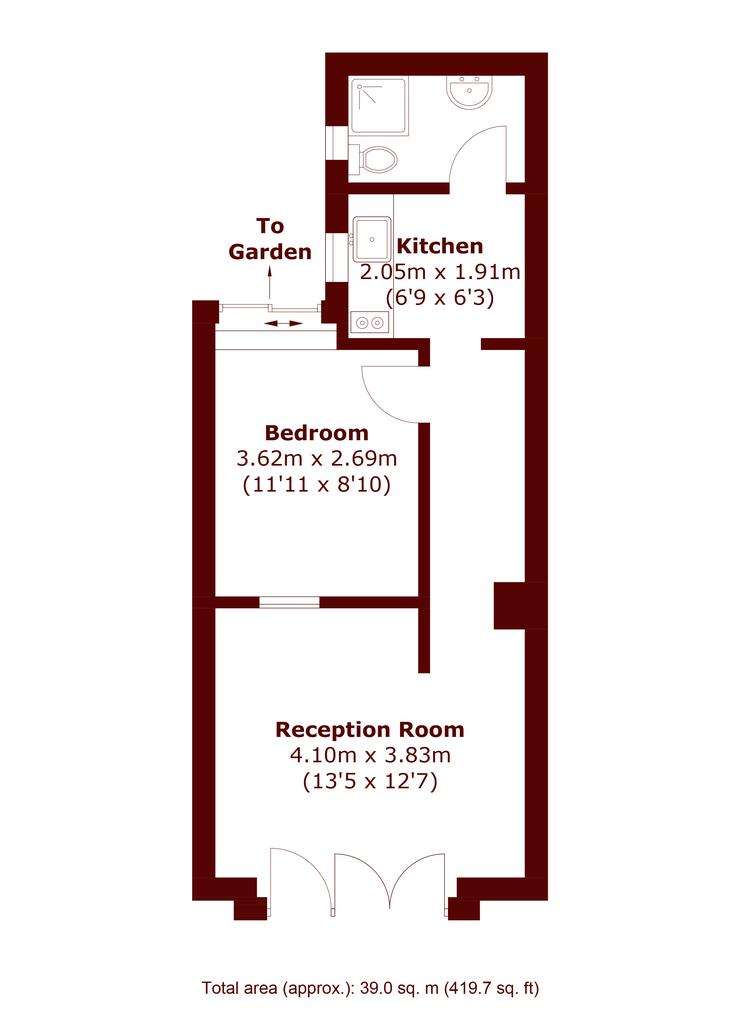 1 bedroom flat to rent - floorplan