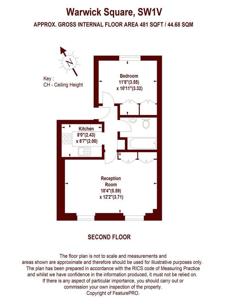 1 bedroom flat to rent - floorplan