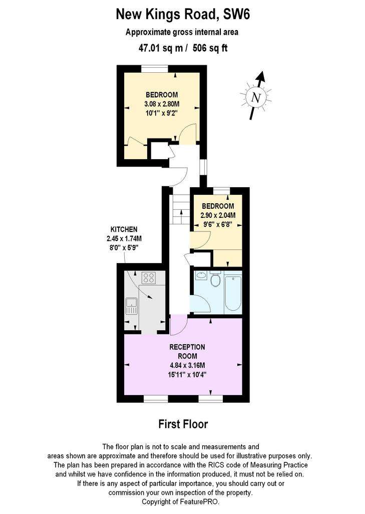 2 bedroom flat to rent - floorplan