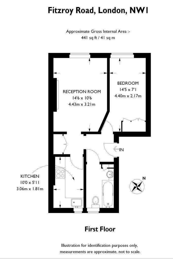 1 bedroom flat to rent - floorplan