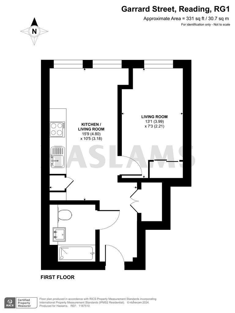 1 bedroom flat to rent - floorplan