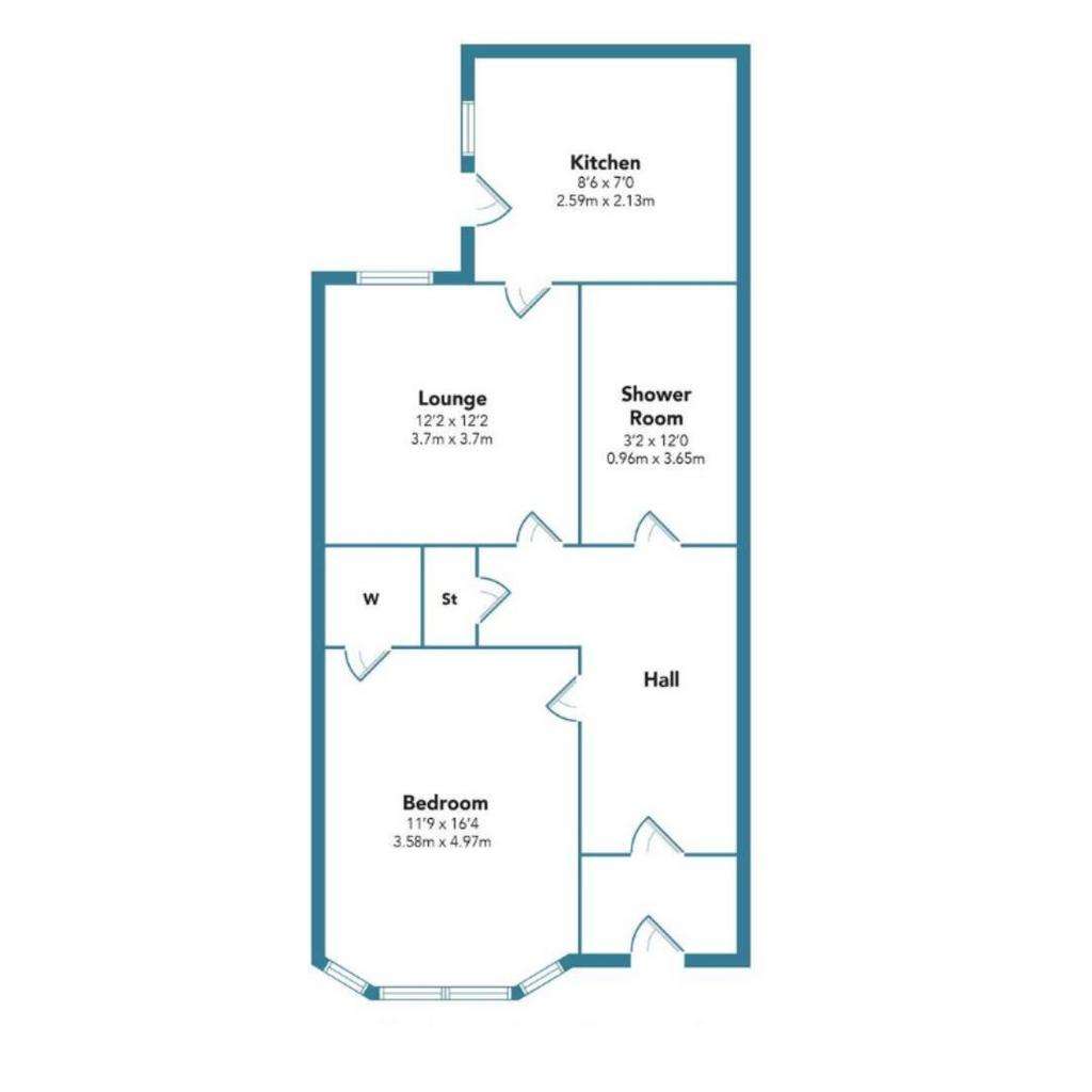 1 bedroom flat to rent - floorplan