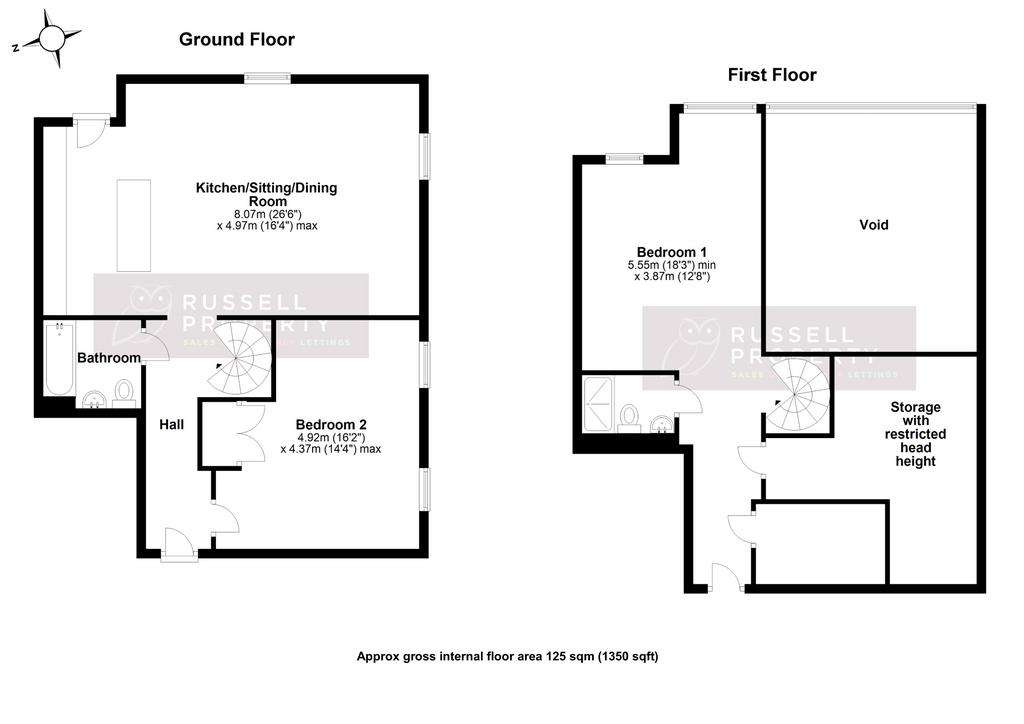 2 bedroom duplex apartment for sale - floorplan