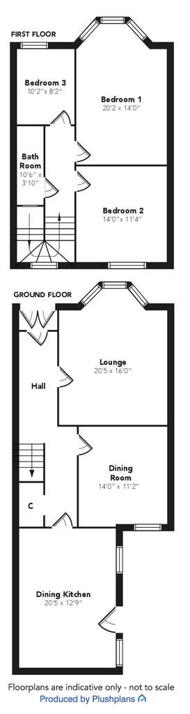 3 bedroom semi-detached house for sale - floorplan