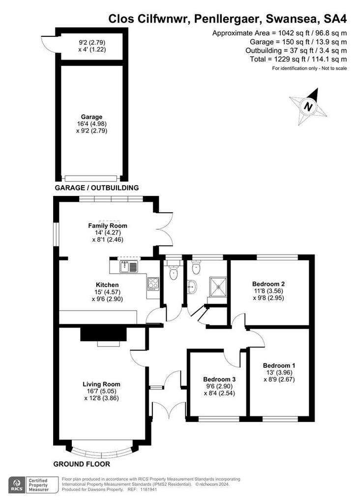 3 bedroom detached bungalow for sale - floorplan