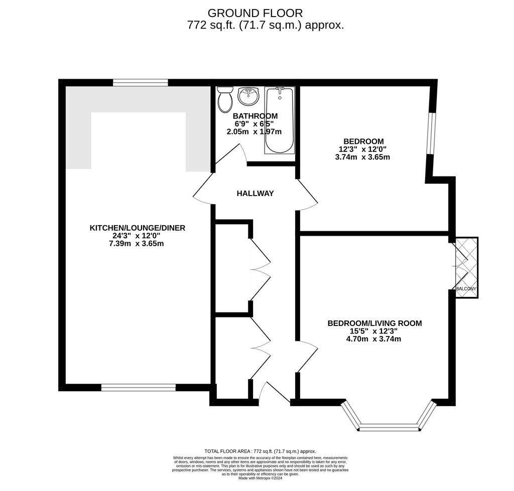 2 bedroom flat for sale - floorplan