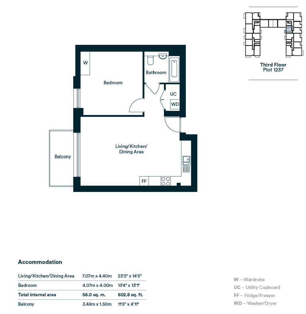 1 bedroom flat for sale - floorplan