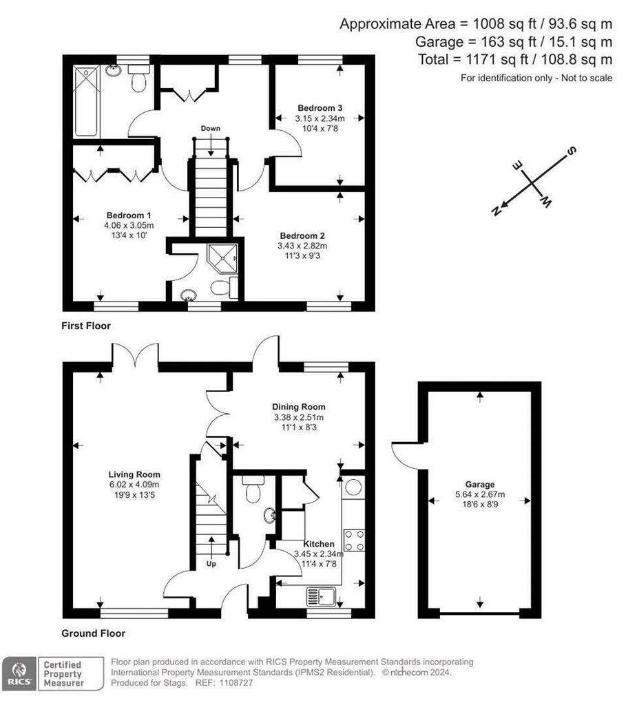 3 bedroom semi-detached house for sale - floorplan