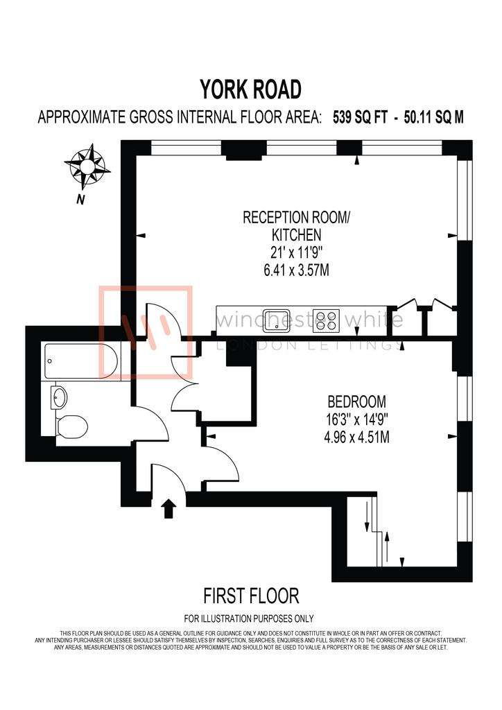 1 bedroom flat to rent - floorplan