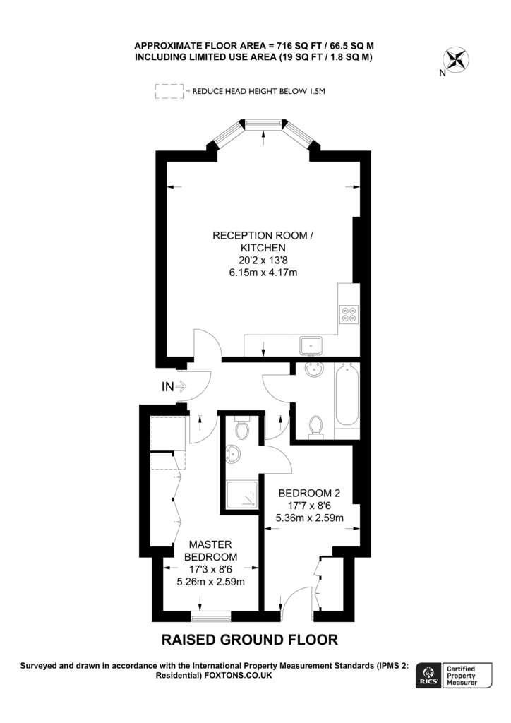 2 bedroom flat to rent - floorplan