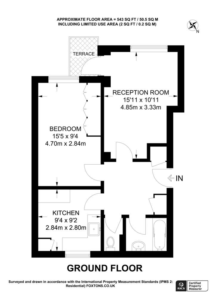 1 bedroom flat to rent - floorplan