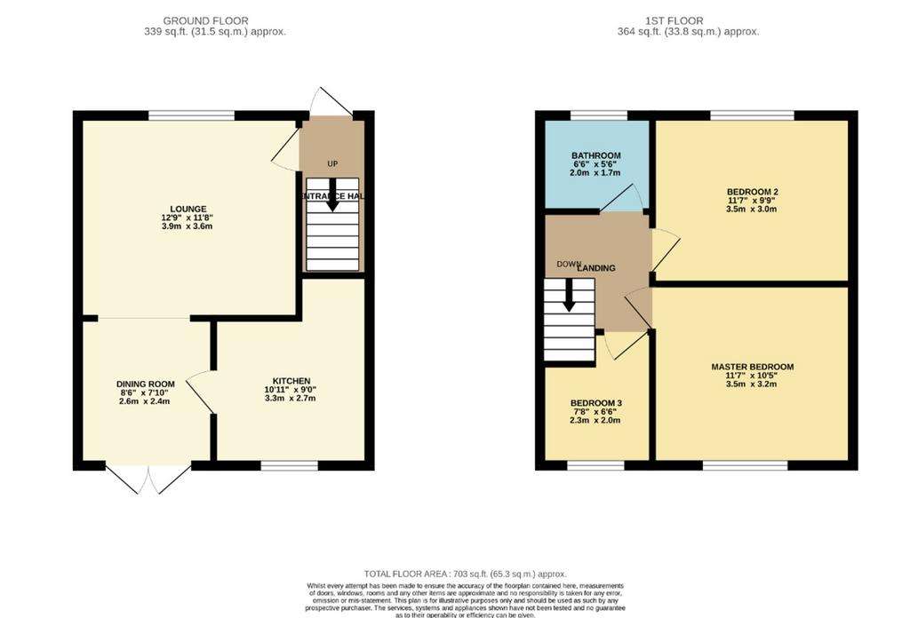 3 bedroom semi-detached house for sale - floorplan