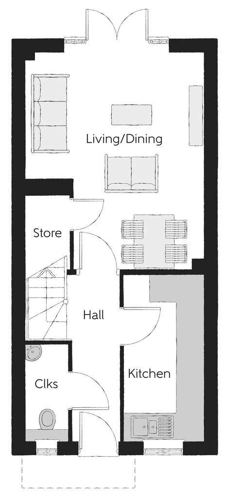 3 bedroom semi-detached house for sale - floorplan