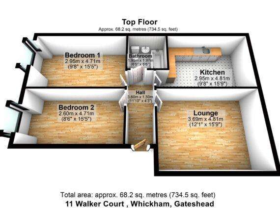 2 bedroom flat for sale - floorplan