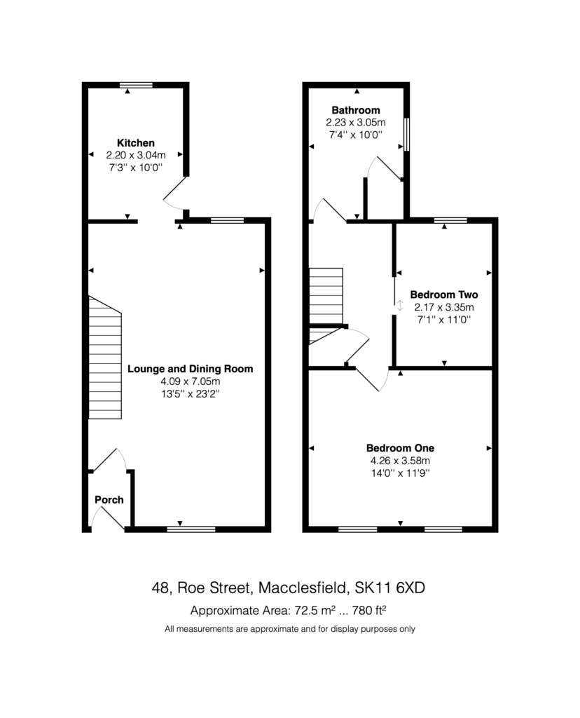 2 bedroom end of terrace house for sale - floorplan