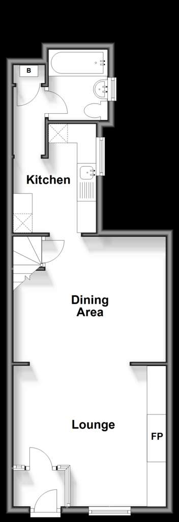 2 bedroom terraced house for sale - floorplan