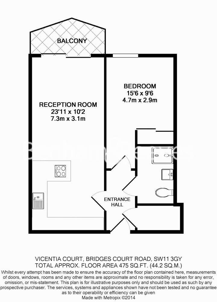 1 bedroom flat to rent - floorplan