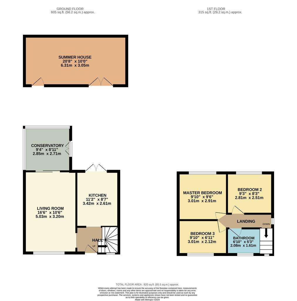 3 bedroom semi-detached house for sale - floorplan