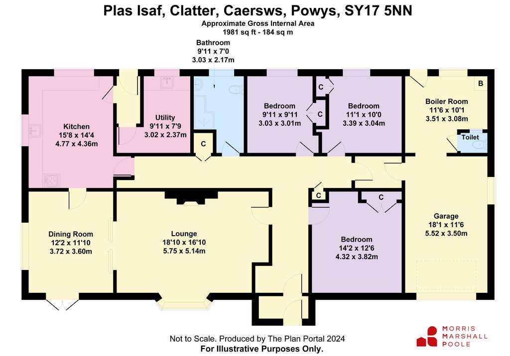 3 bedroom bungalow to rent - floorplan