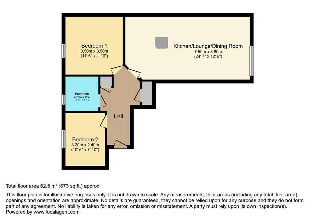 2 bedroom flat for sale - floorplan