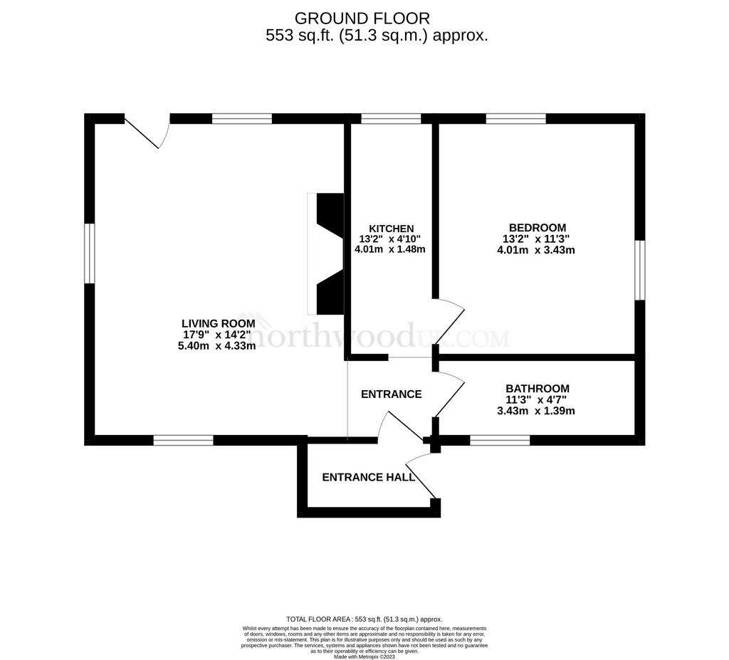 1 bedroom detached house to rent - floorplan