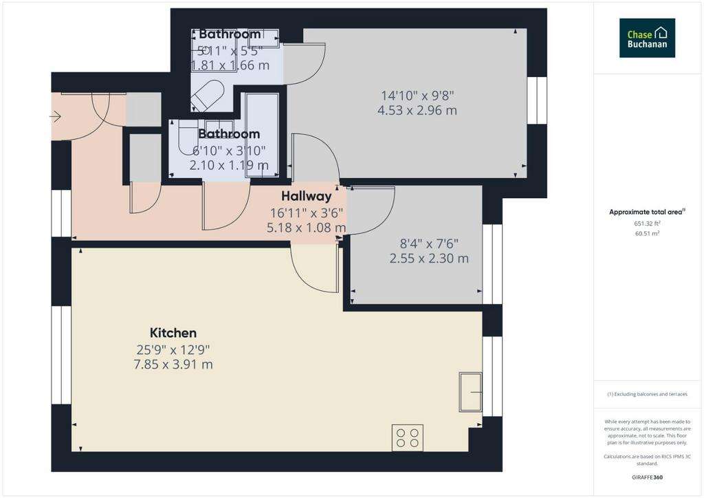 2 bedroom flat to rent - floorplan