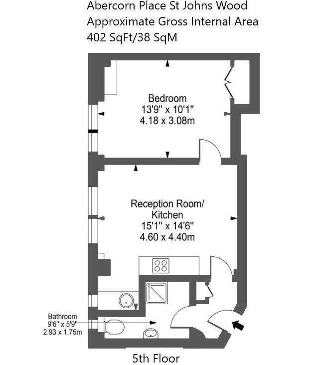 1 bedroom flat to rent - floorplan