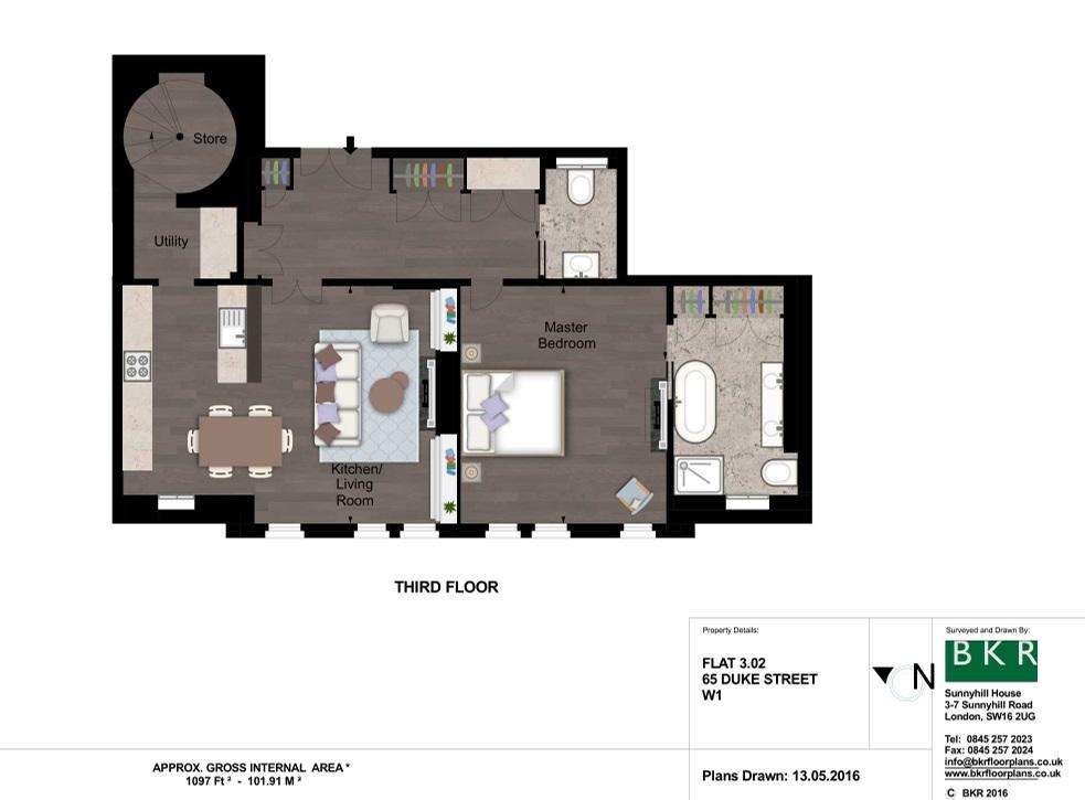 1 bedroom flat to rent - floorplan