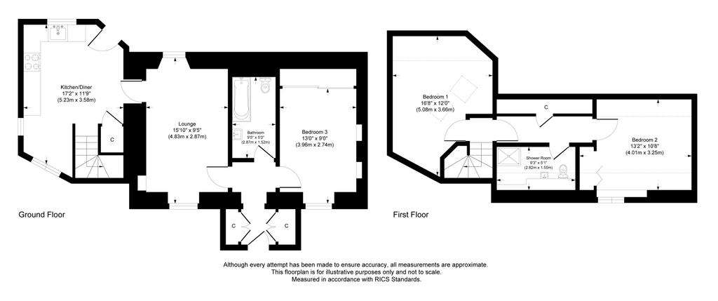 3 bedroom end of terrace house for sale - floorplan