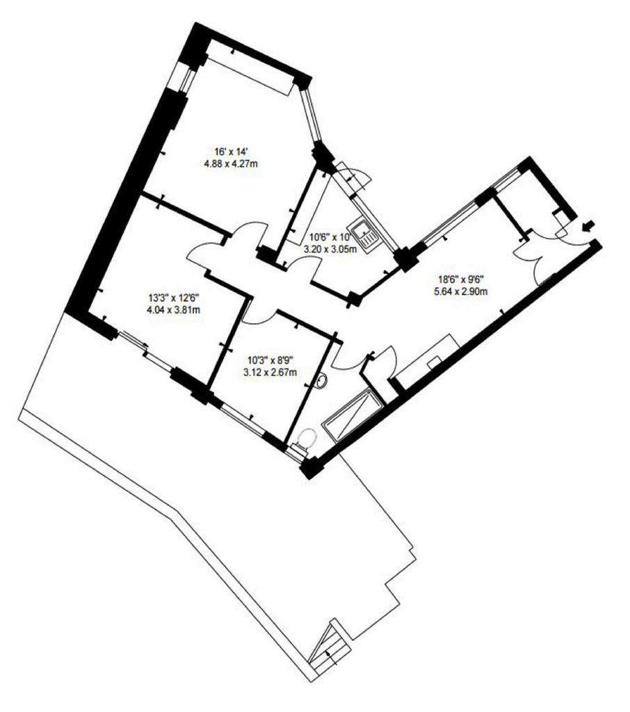 2 bedroom flat to rent - floorplan