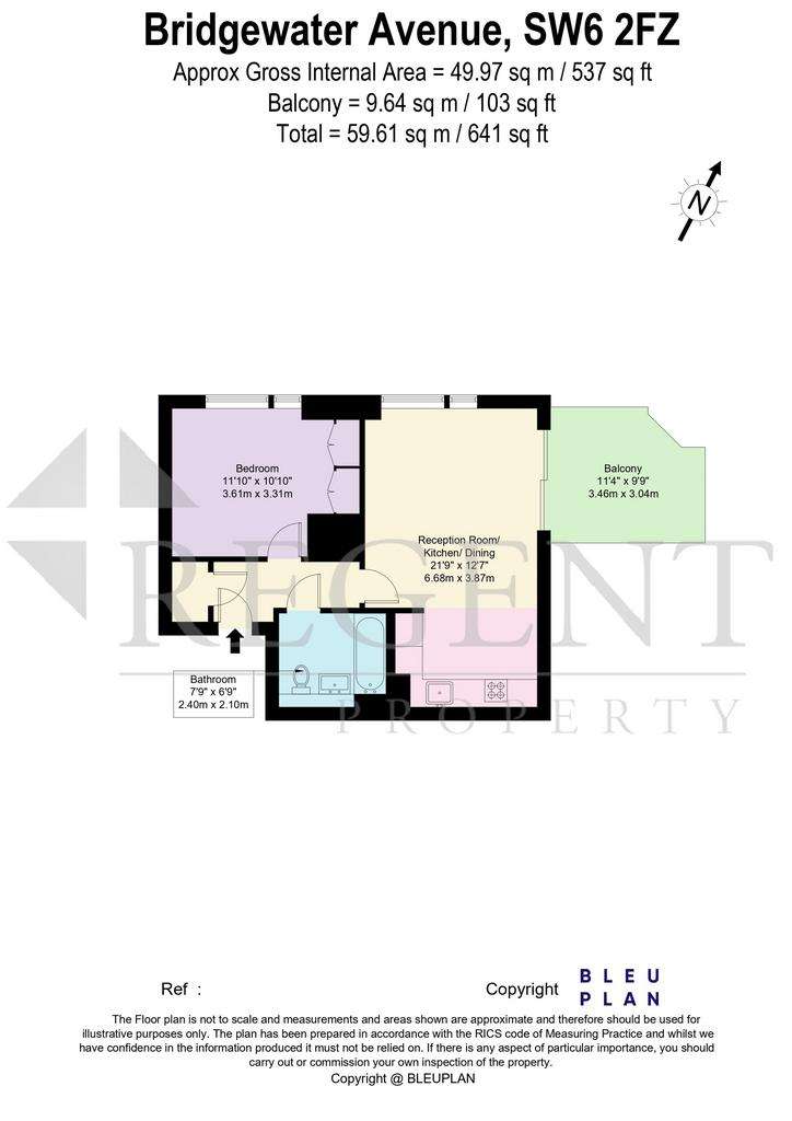 1 bedroom flat to rent - floorplan