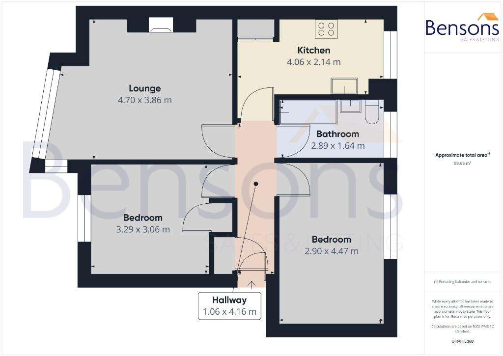 2 bedroom flat to rent - floorplan