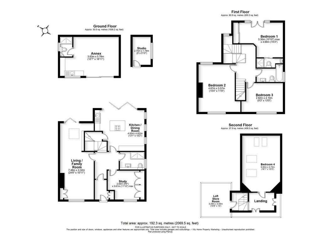 4 bedroom semi-detached house for sale - floorplan