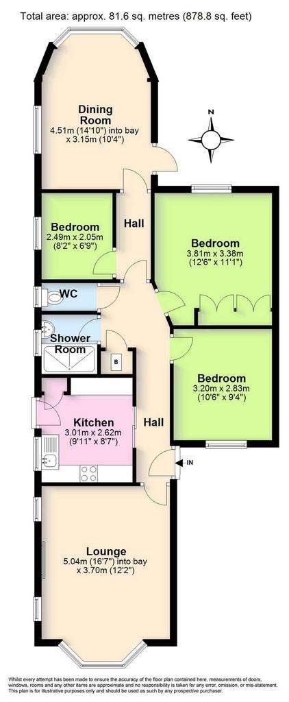 3 bedroom bungalow for sale - floorplan