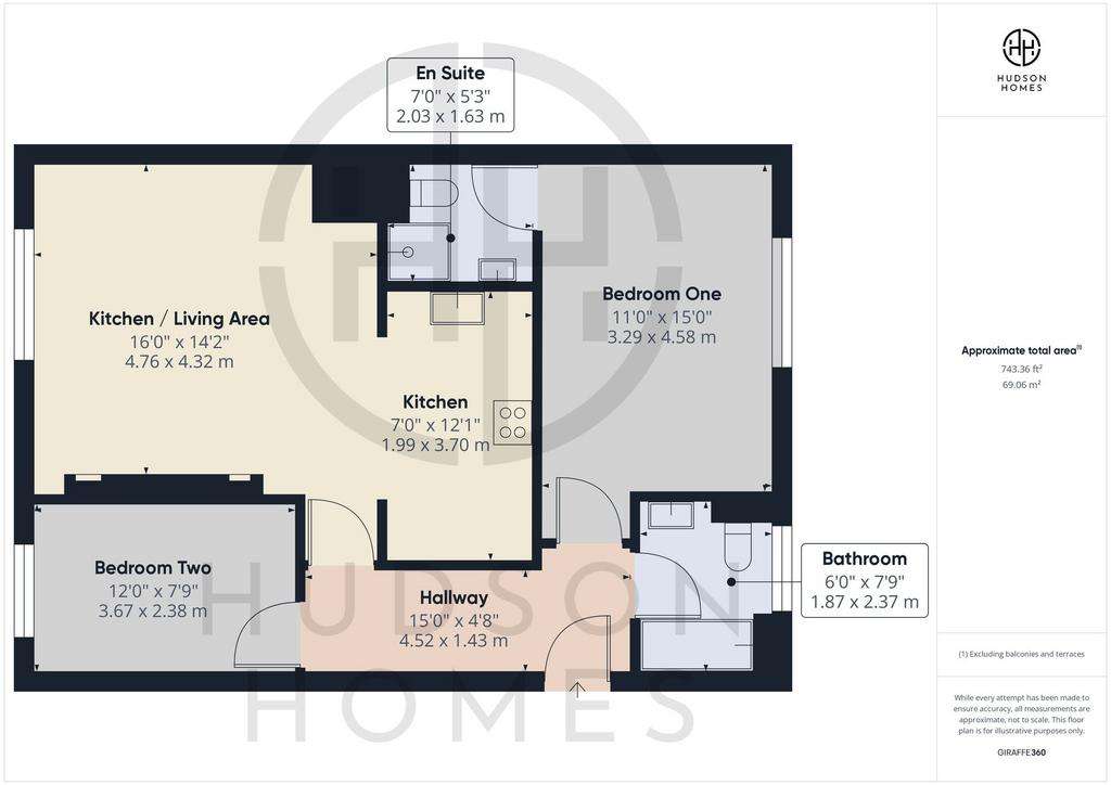 2 bedroom flat to rent - floorplan