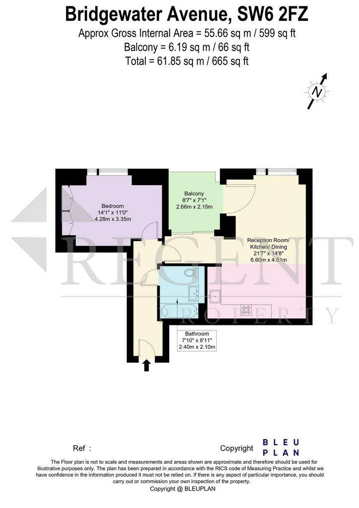 1 bedroom flat to rent - floorplan