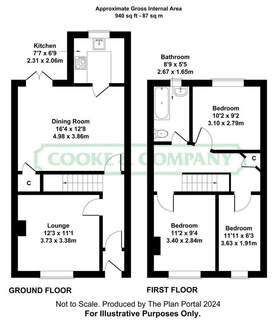 3 bedroom town house for sale - floorplan