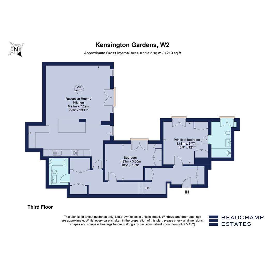 2 bedroom flat to rent - floorplan