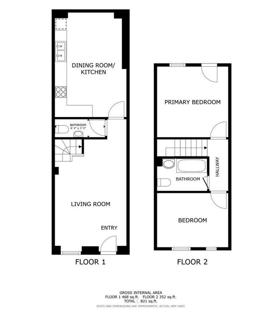 2 bedroom house for sale - floorplan