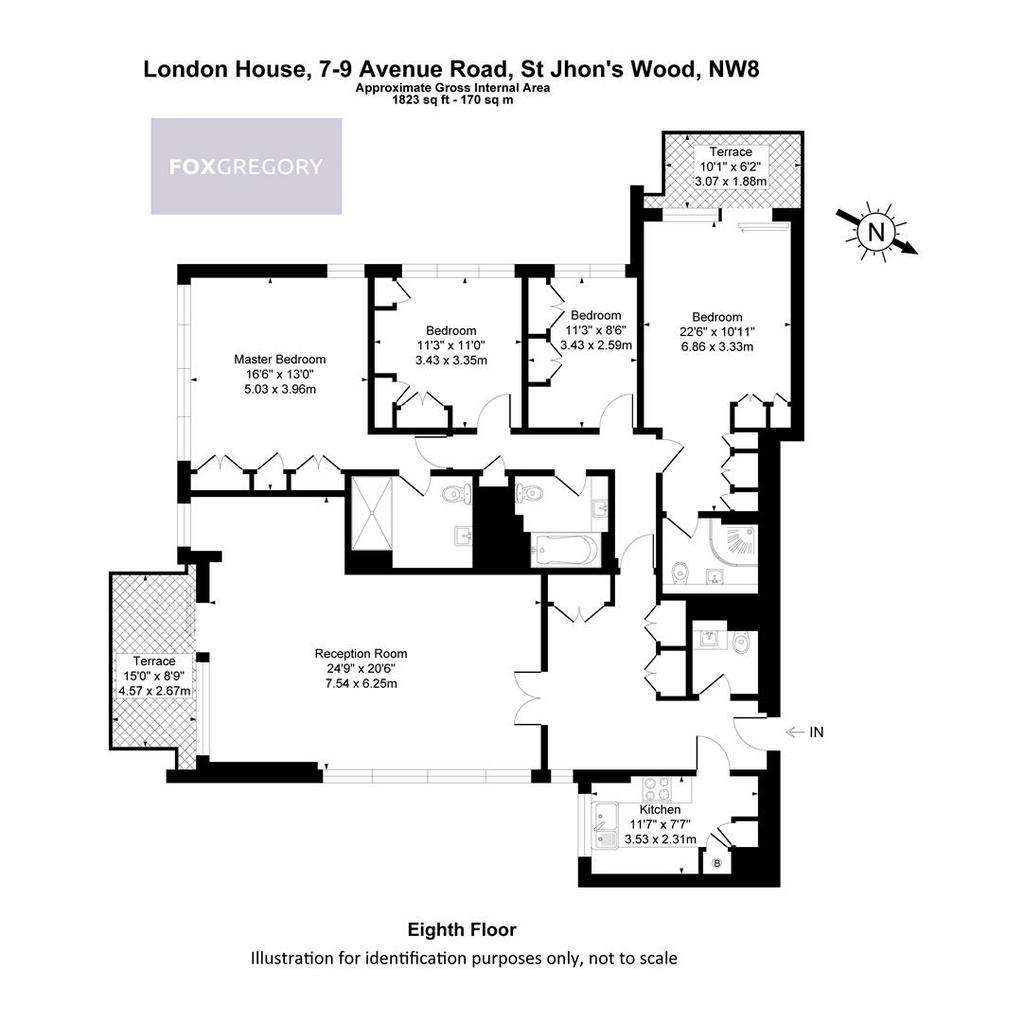 4 bedroom flat to rent - floorplan