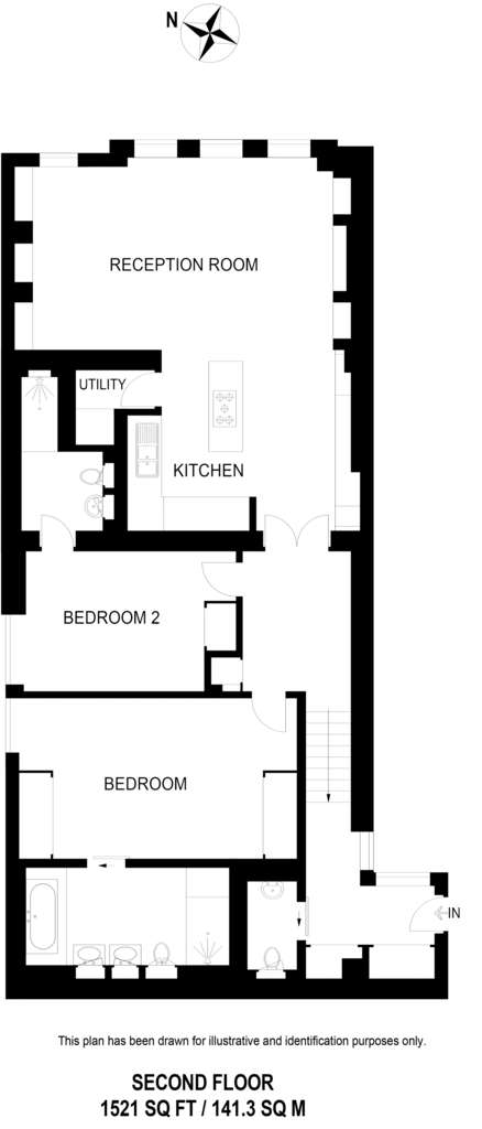 2 bedroom flat to rent - floorplan